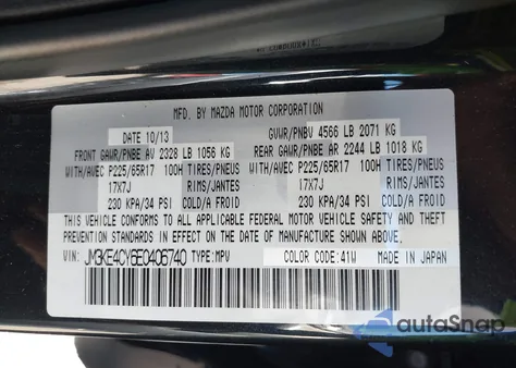 2014 Mazda Cx-5 Touring z USA, uszkodzony, nr VIN JM3KE4CY6E0406740